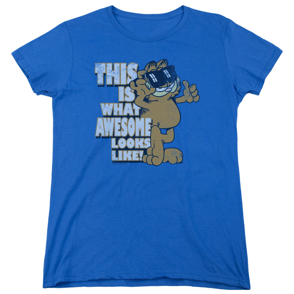 Garfield Awesome Womens T Shirt Royal Blue