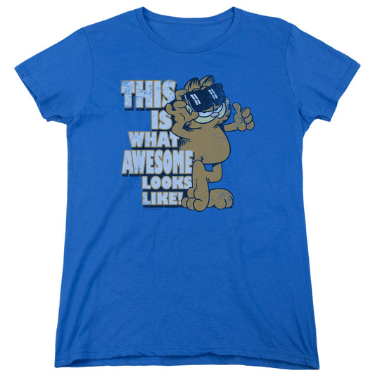 Garfield Awesome Womens T Shirt Royal Blue