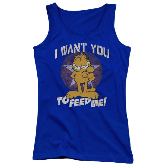 Garfield I Want You Womens Tank Top Shirt Royal Blue