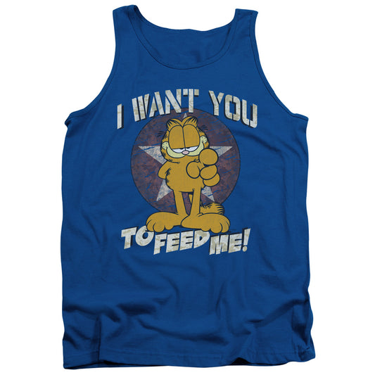 Garfield I Want You Mens Tank Top Shirt Royal Blue