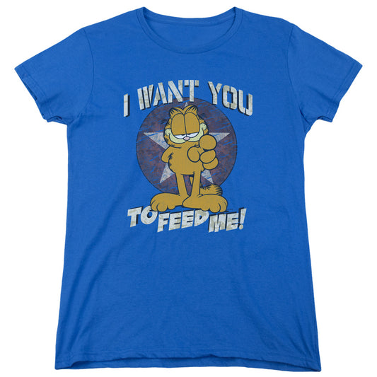 Garfield I Want You Womens T Shirt Royal Blue