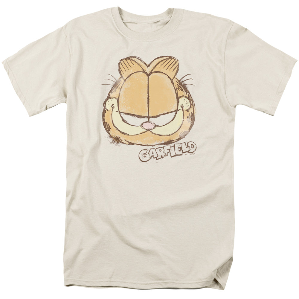 Garfield Water Color Cat Mens T Shirt Cream