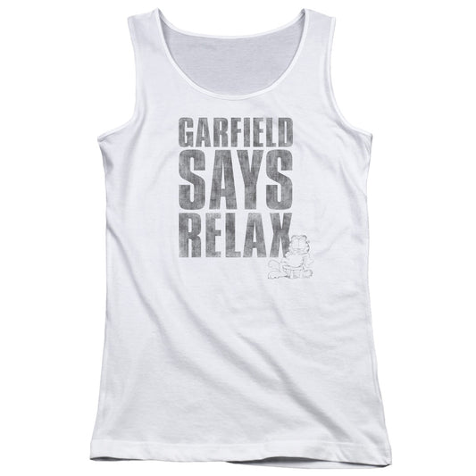 Garfield Relax Womens Tank Top Shirt White