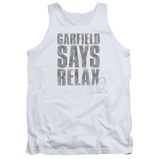 Garfield Relax Mens Tank Top Shirt White