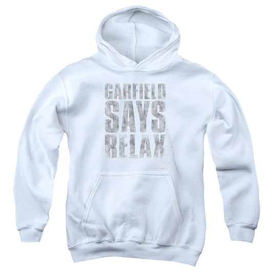 Garfield Relax Kids Youth Hoodie White