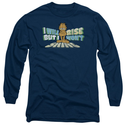 Garfield Rise Not Shine Mens Long Sleeve Shirt Navy Officially Licensed