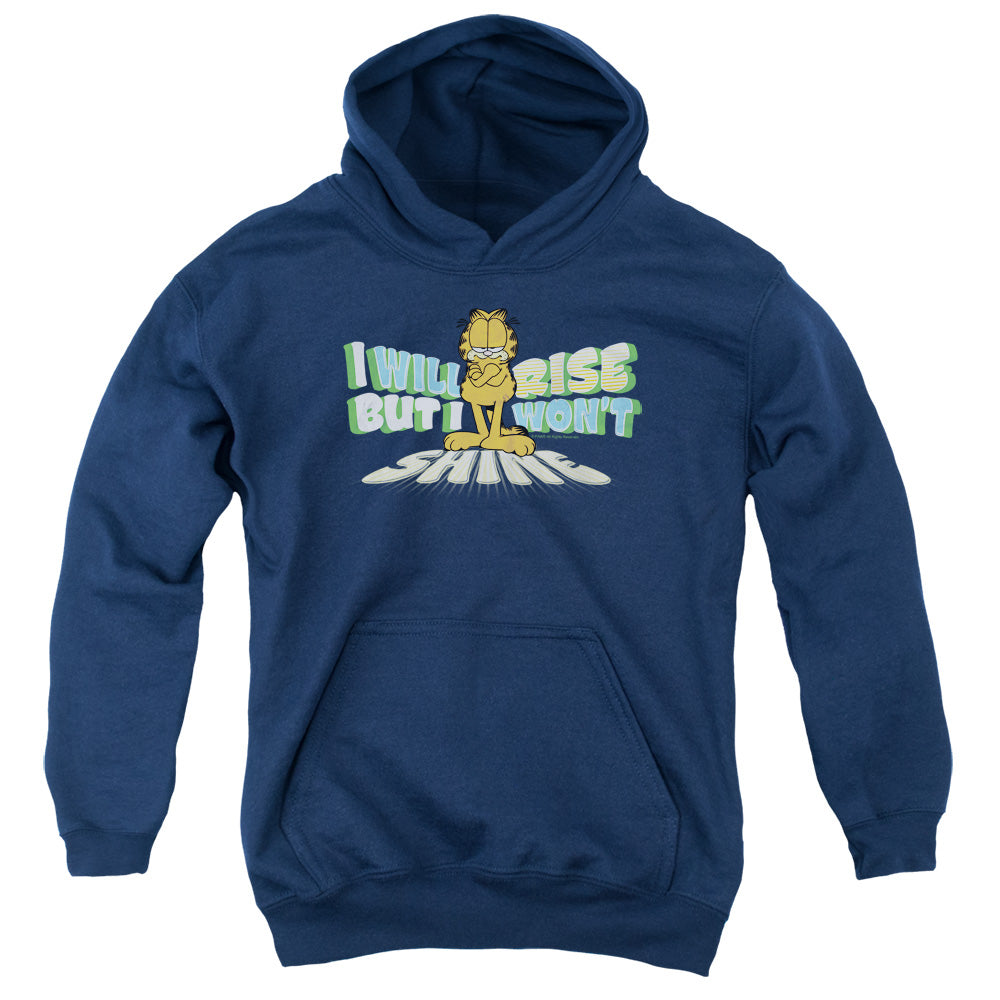 Garfield Rise Not Shine Kids Youth Hoodie Navy