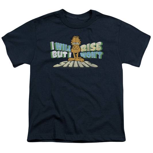 Garfield Rise Not Shine Kids Youth T Shirt Navy