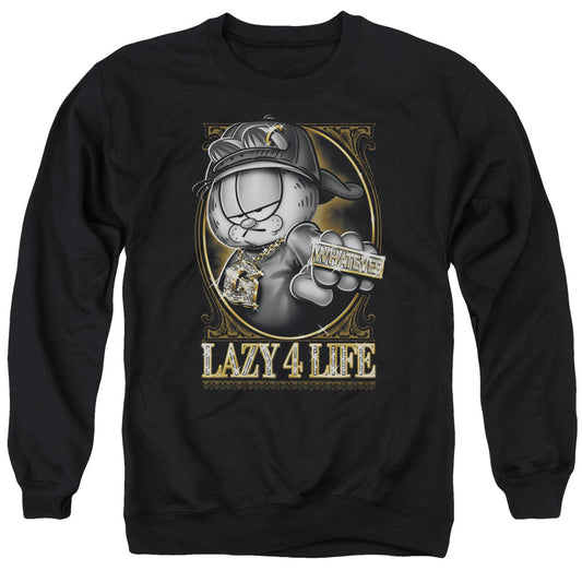Garfield Lazy 4 Life Mens Crewneck Sweatshirt Black