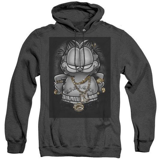 Garfield Lasagna For Life Heather Mens Hoodie Black