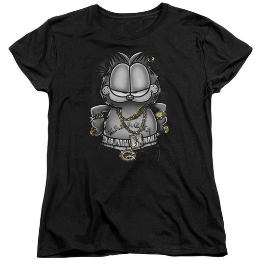 Garfield Lasagna for Life Womens T Shirt Black