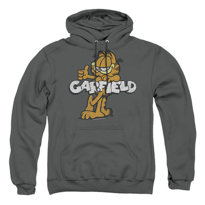 Garfield Retro Garf Mens Hoodie Charcoal