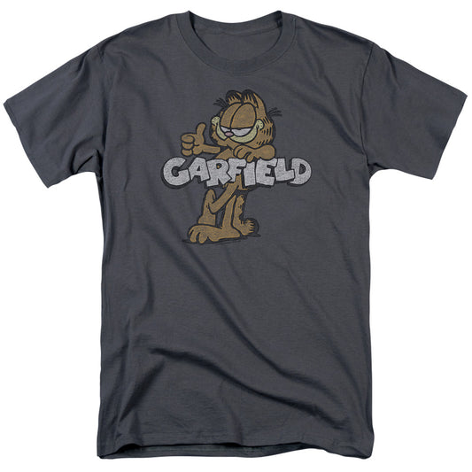 Garfield Retro Garf Mens T Shirt Charcoal