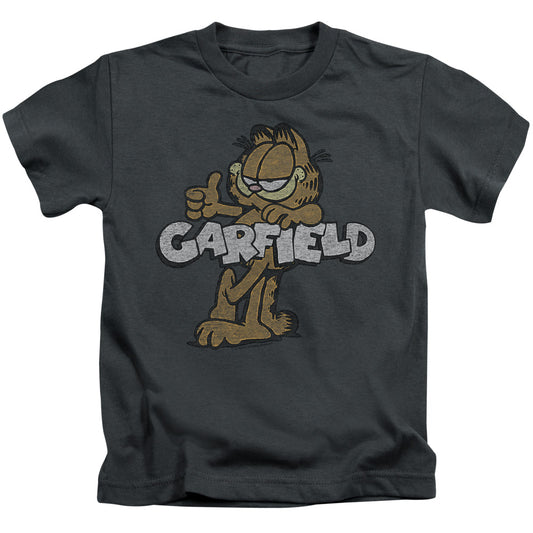 Garfield Retro Garf Juvenile Kids Youth T Shirt Charcoal