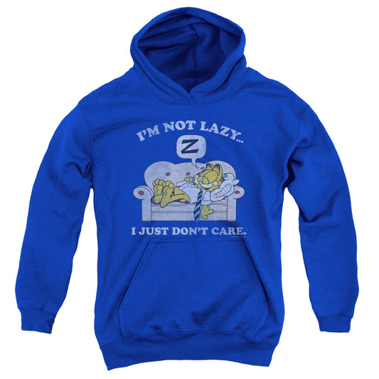 Garfield Not Lazy Kids Youth Hoodie Royal