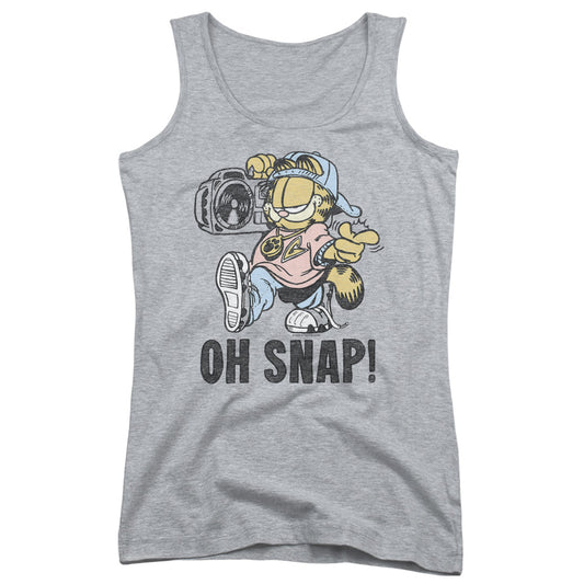 Garfield Oh Snap Womens Tank Top Shirt Athletic Heather