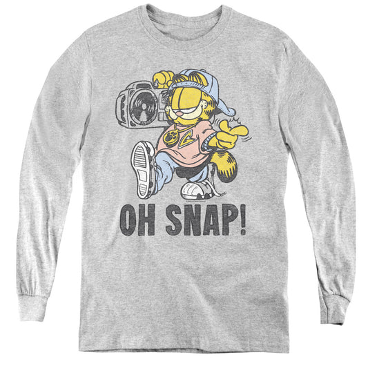Garfield Oh Snap Long Sleeve Kids Youth T Shirt Athletic Heather