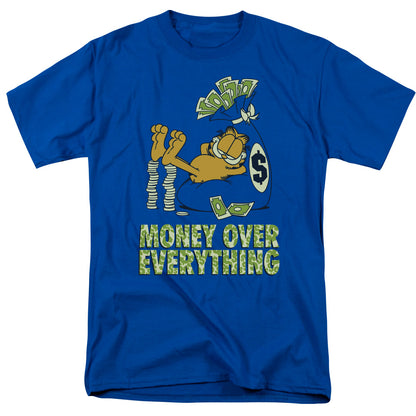 Garfield Money is Everything Mens T Shirt Royal Blue