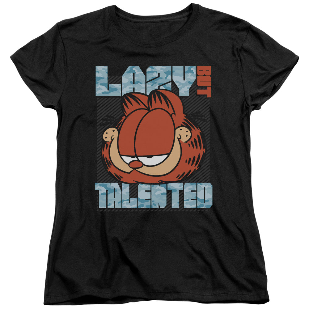 Garfield Lazy but Talented Womens T Shirt Black