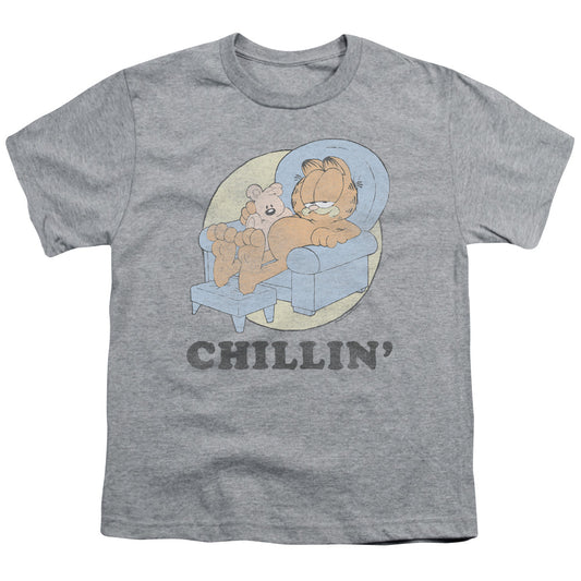 Garfield Chillin Kids Youth T Shirt Athletic Heather