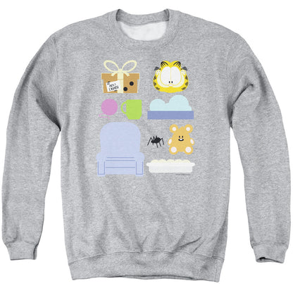 Garfield Gift Set Mens Crewneck Sweatshirt Athletic Heather