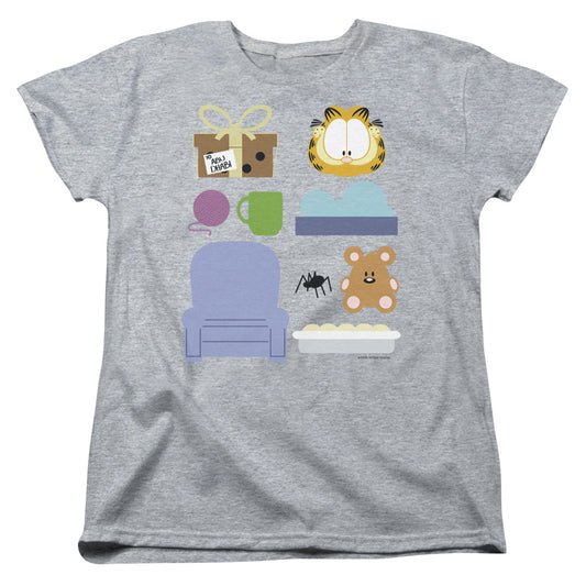 Garfield Gift Set Womens T Shirt Athletic Heather