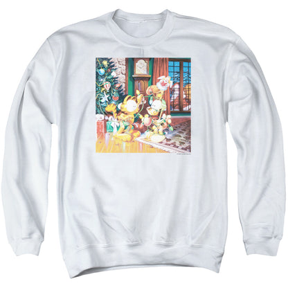 Garfield Odie Tree Mens Crewneck Sweatshirt White