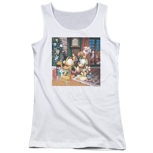 Garfield Odie Tree Womens Tank Top Shirt White