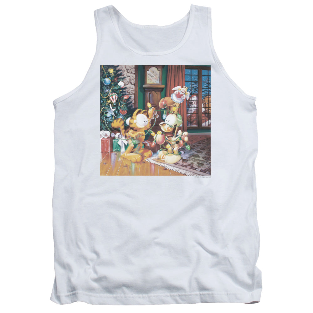 Garfield Odie Tree Mens Tank Top Shirt White