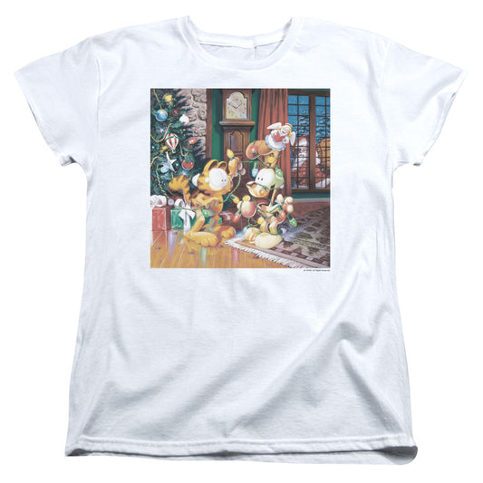 Garfield Odie Tree Womens T Shirt White