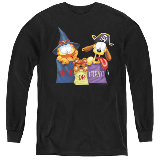 Garfield Grab Bags Long Sleeve Kids Youth T Shirt Black