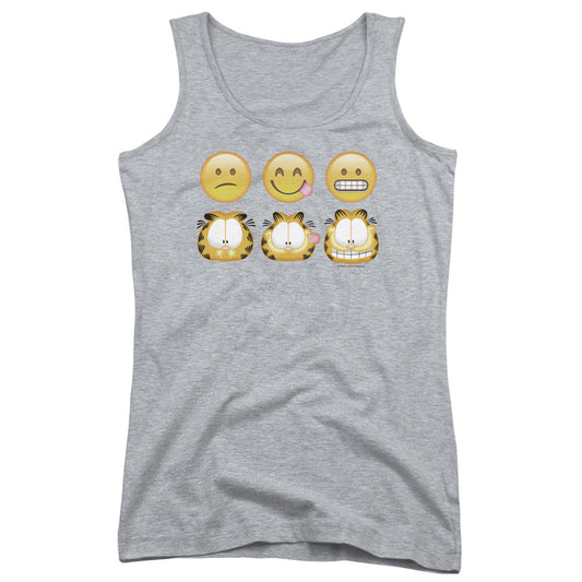 Garfield Emojis Womens Tank Top Shirt Athletic Heather