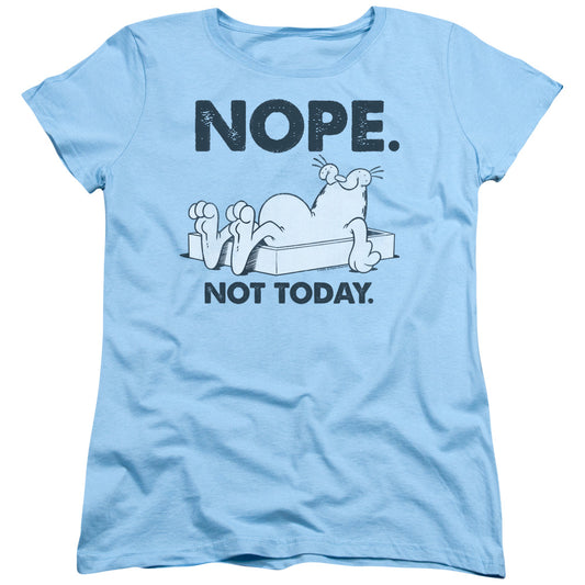 Garfield Nope Womens T Shirt Light Blue