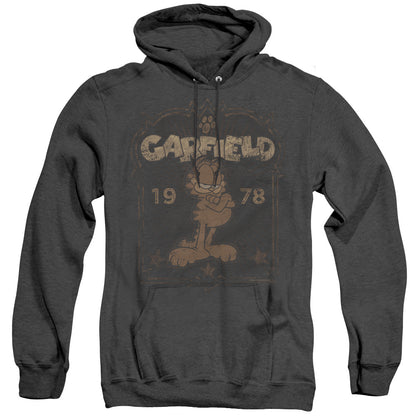 Garfield Est 1978 Mens Heather Hoodie Black Officially Licensed