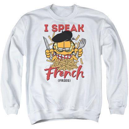 Garfield Speaking Love Mens Crewneck Sweatshirt White