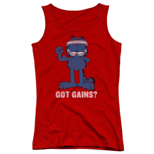 Garfield Got Gains Womens Tank Top Shirt Red