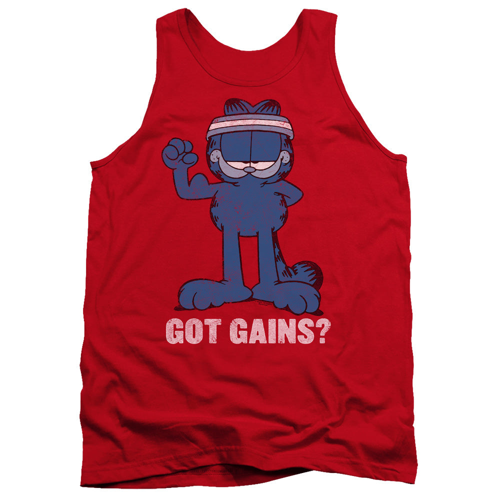 Garfield Got Gains Mens Tank Top Shirt Red