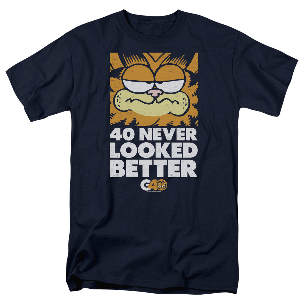 Garfield 40 Looks Mens T Shirt Navy Blue