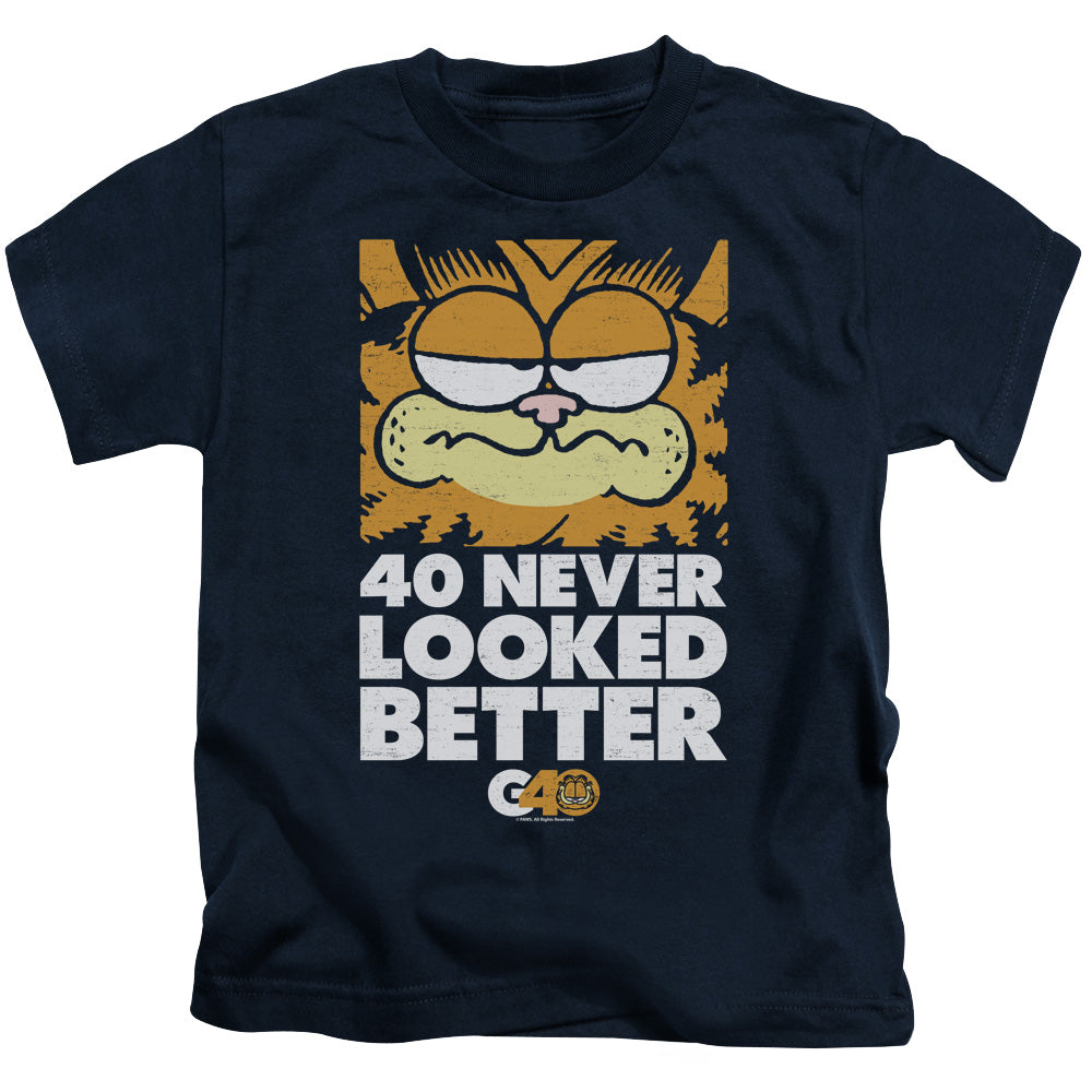Garfield 40 Looks Juvenile Kids Youth T Shirt Navy