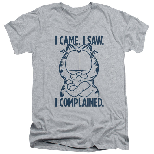 Garfield I Complained Mens Slim Fit V-Neck T Shirt Athletic Heather