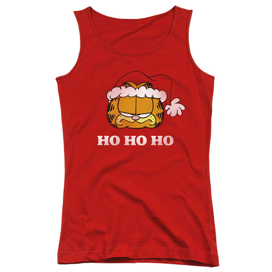 Garfield Ho Ho Ho Womens Tank Top Shirt Red