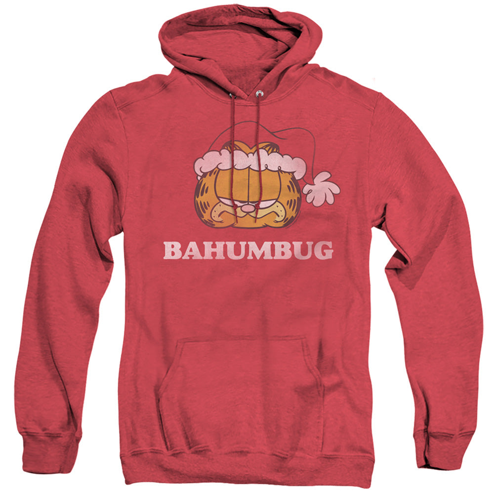 Garfield Bahumbug Mens Heather Hoodie Red Officially Licensed