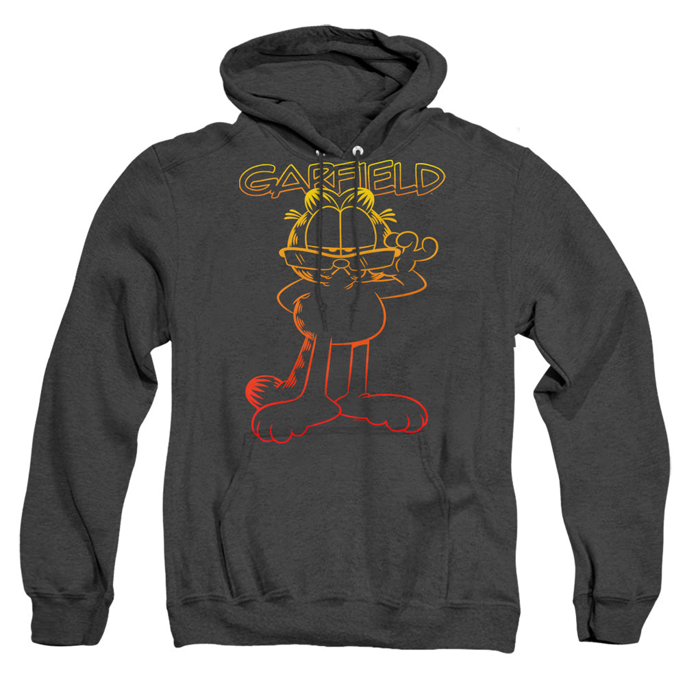 Garfield Hotshot Garfield Mens Heather Hoodie Black Officially Licensed