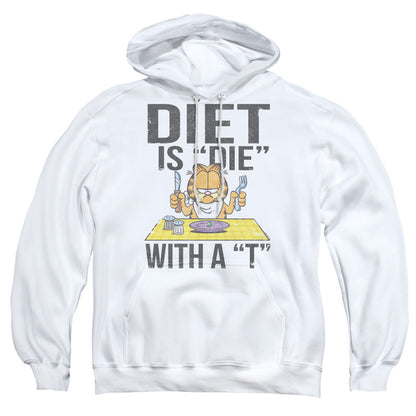 Garfield Diet Is Die With A T Mens Hoodie White Officially Licensed