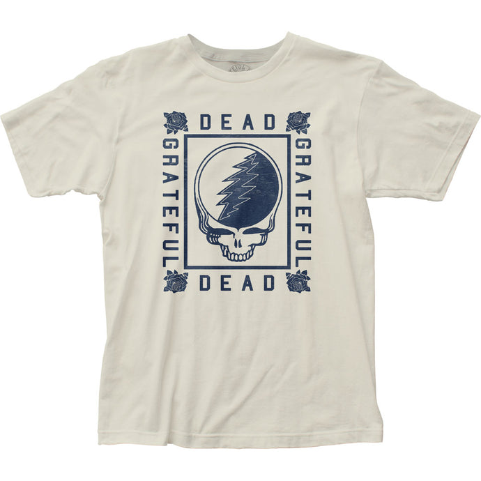 Grateful Dead Distressed Skull Mens T Shirt Vintage White