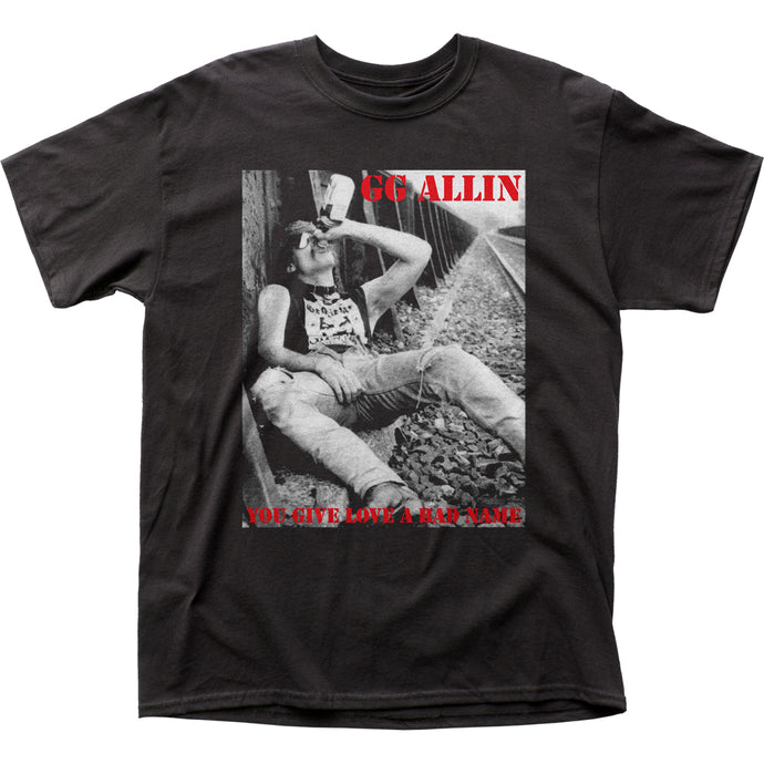GG Allin You Give Love a Bad Name Mens T Shirt Black