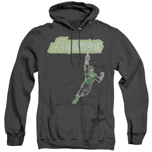 Green Lantern Energy Construct Logo Mens Heather Hoodie Black Officially Licensed