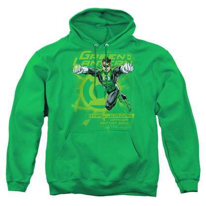 Green Lantern Sector 2814 Mens Hoodie Kelly Green Officially Licensed