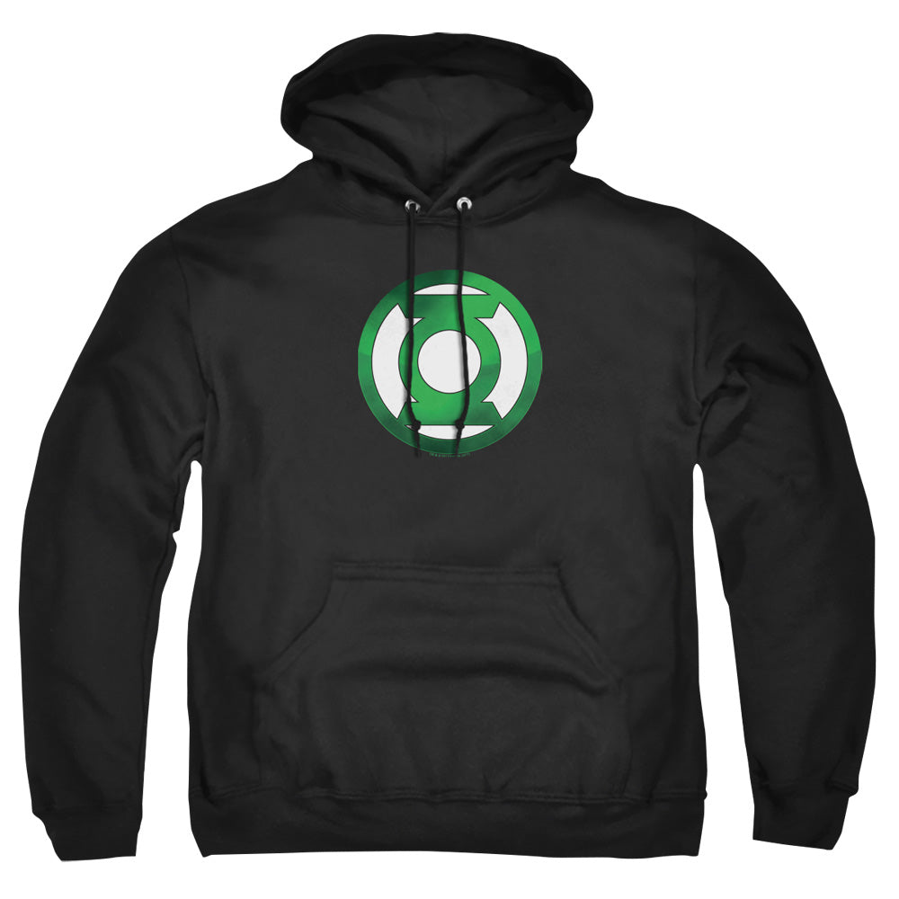 Green Lantern Green Chrome Logo Mens Hoodie Black Officially Licensed