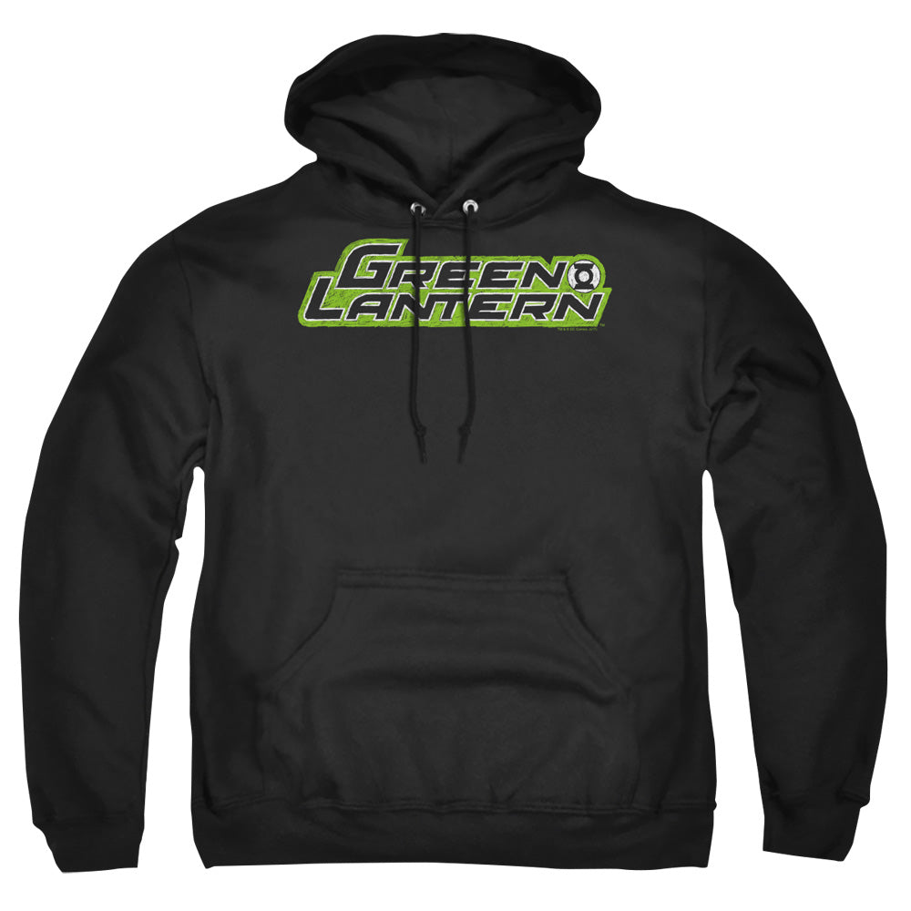 Green Lantern Scribble Title Mens Hoodie Black Officially Licensed